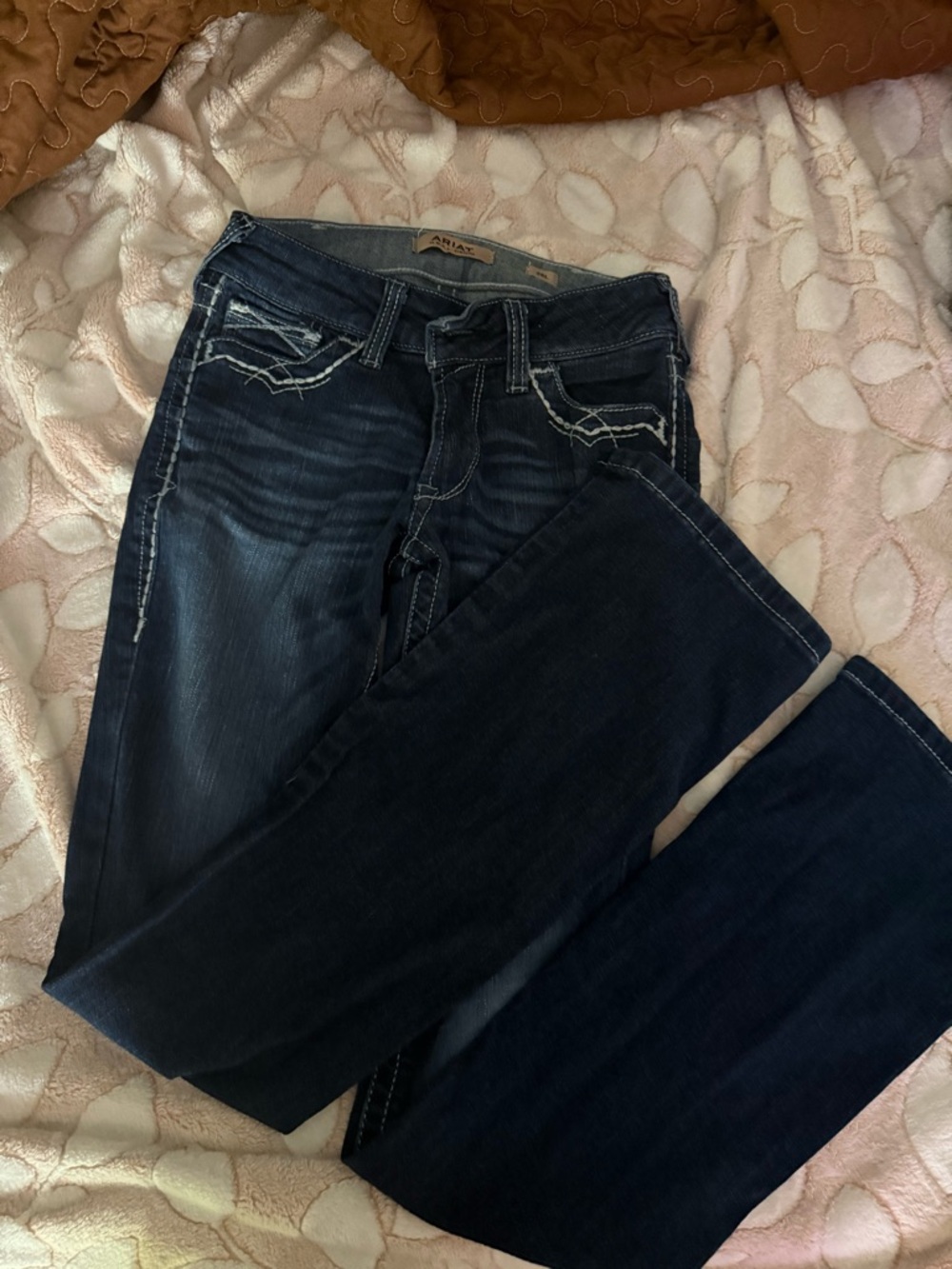 Ariat Dark Blue Bootcut Jeans with Contrast Stitching